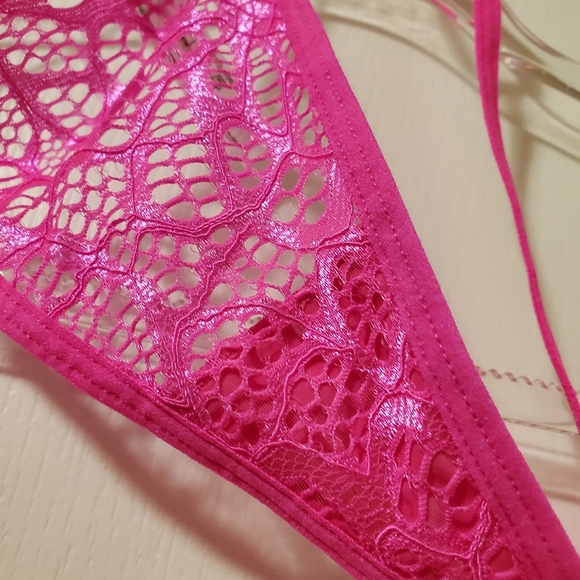 Dreamgirl Mosaic Lace Garter Slip w/ Thong Pink (Size M) - Picture 5 of 16